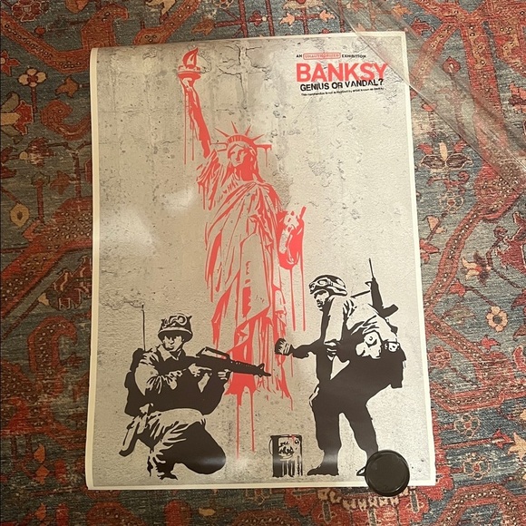 banksy Other - Banksy Genius Or Vandal An Unauthorized Exhibition Poster Liberty - LA Exhibit